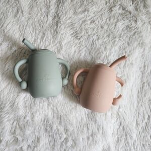 Cuddle Campus Silicone Straw Cups For Toddlers With Handles